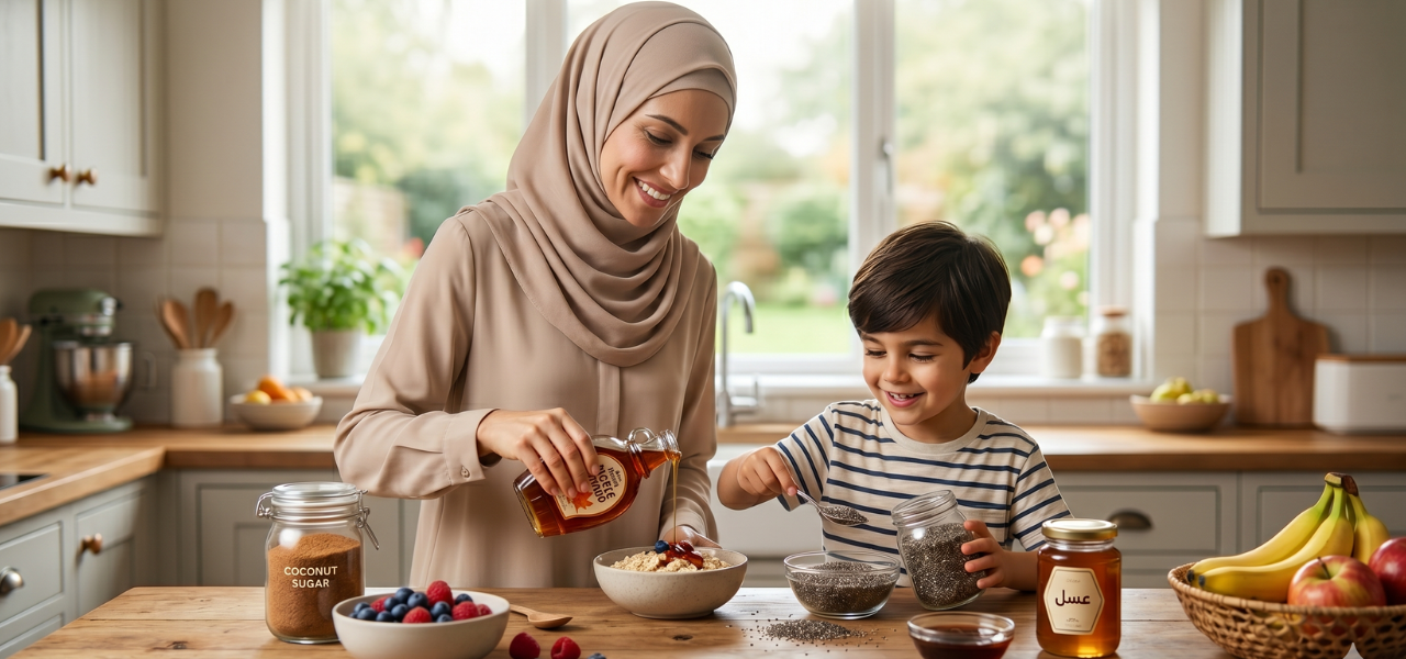 "كيف تستبدلين السكر الأبيض في وجبات طفلك؟ خيارات طبيعية وصحية"